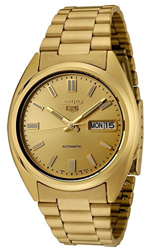 Seiko �Z�C�R�[ 5 Automatic Seiko �S�[���h �����Y �A�i���O �r�W�l�X �I�[�g�}�`�b�N �C�O�o�� SNXS80K1