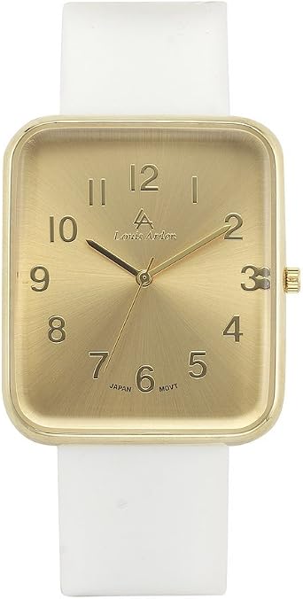 Louis Arden la7290glwh con Oro Tono Caso y Blanco Correa de Caucho Reloj : Louis  Arden: Amazon.es: Relojes