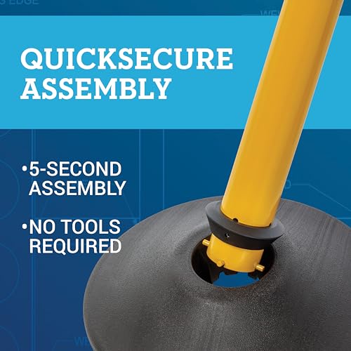 US Weight Yellow Steel Stanchion - Heavy Duty Crowd Control Barriers - Premium 7.5-Foot Retractable Belts - Thumbnail 4