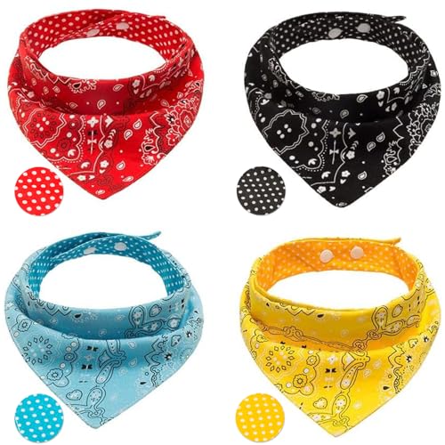 PAWCHIE-Dog-Bandanas-Small-Reversible-Styles-Pet-Triangle-Scarf-Bibs-Adjustable-with-Two-Snaps-Kerchief-Set-Accessories-for-Dogs-Puppy-Cats-Red
