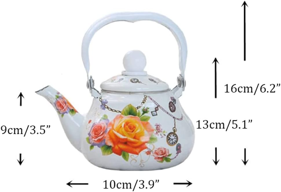 Kettle stovetop Small Capacity Teakettle Enamel Stove Tea Pots with Handle for Gas Cooktop Electric Ceramic Kettle 0.8l/27oz Efficient