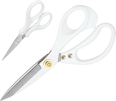 All Purpose Kitchen Scissors, Kitchen Shears Heavy Duty - Dishwasher Safe Food Scissors- Multipurpose Cooking Shears for Meat Poultry Food, Herbs, and Fish, Comfort Grip Handles, White