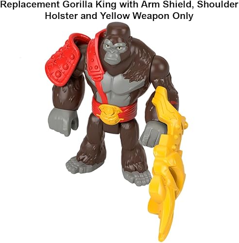 Miniatura 2 de Fisher-Price Pieza de repuesto Imaginext Gorilla Fortress Playset – HML57 – GYX00 ~ Repuesto Posable Gorilla King con protector de brazo, funda de