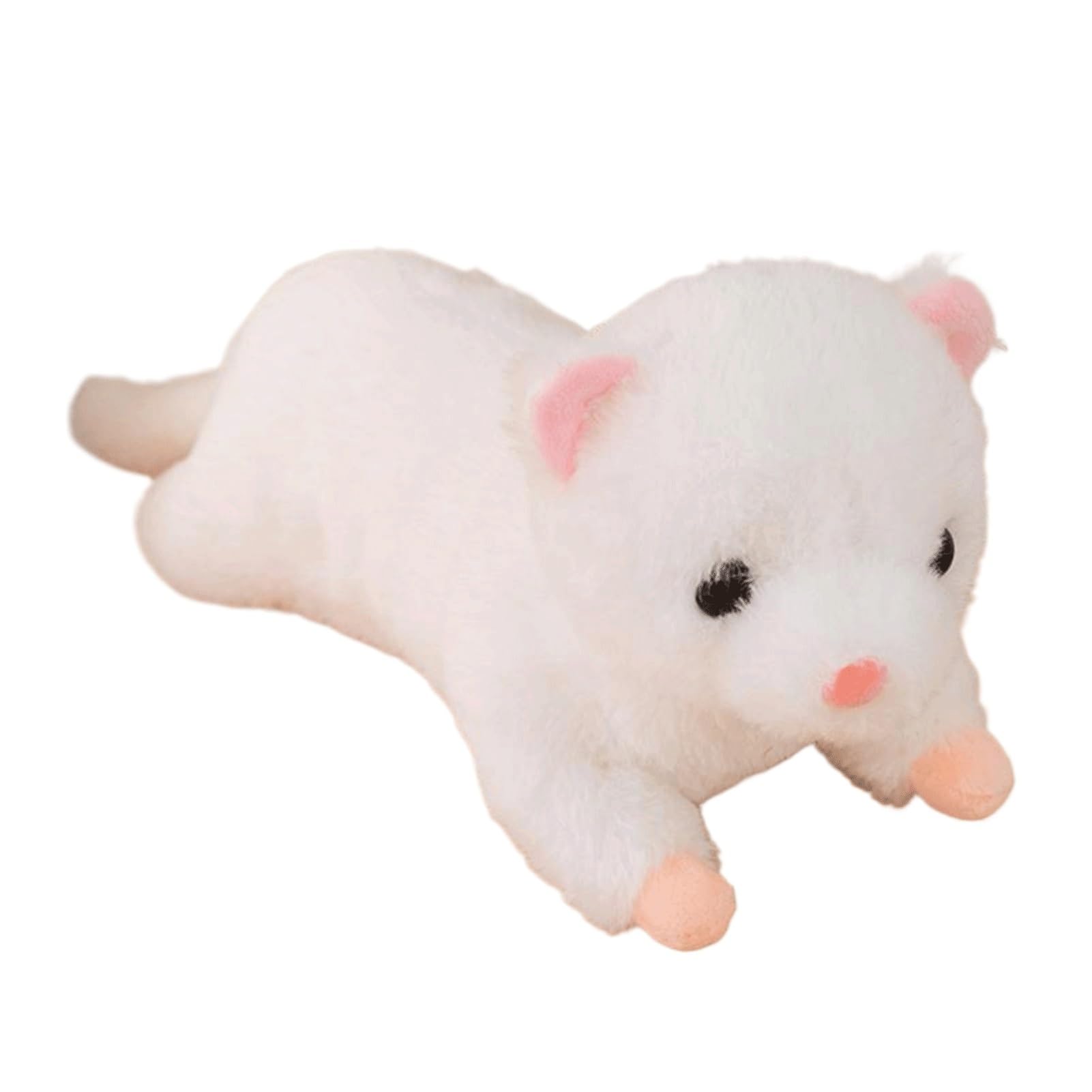 HOMEXYLYL Ferret Plush Doll, Weasel Stuffed Animal with Lying Design, Cuddly Toy for Boys Girls, Warm Companion Birthday Gift(White,40cm/15.7in)