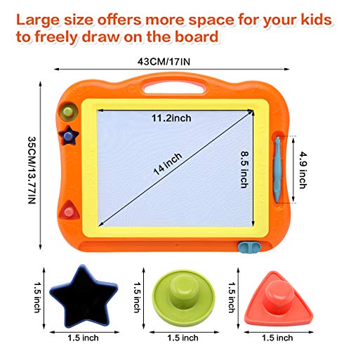 Magnetic Drawing Board Toddler Toys For Boys Girls, 17 Inch Erasable Doodle Board For Kids Colorful Etch Education Sketch Doodle Pad Toddler Toys For Age 3 4 5 6 7 Year Old Boy Girl #TOP1