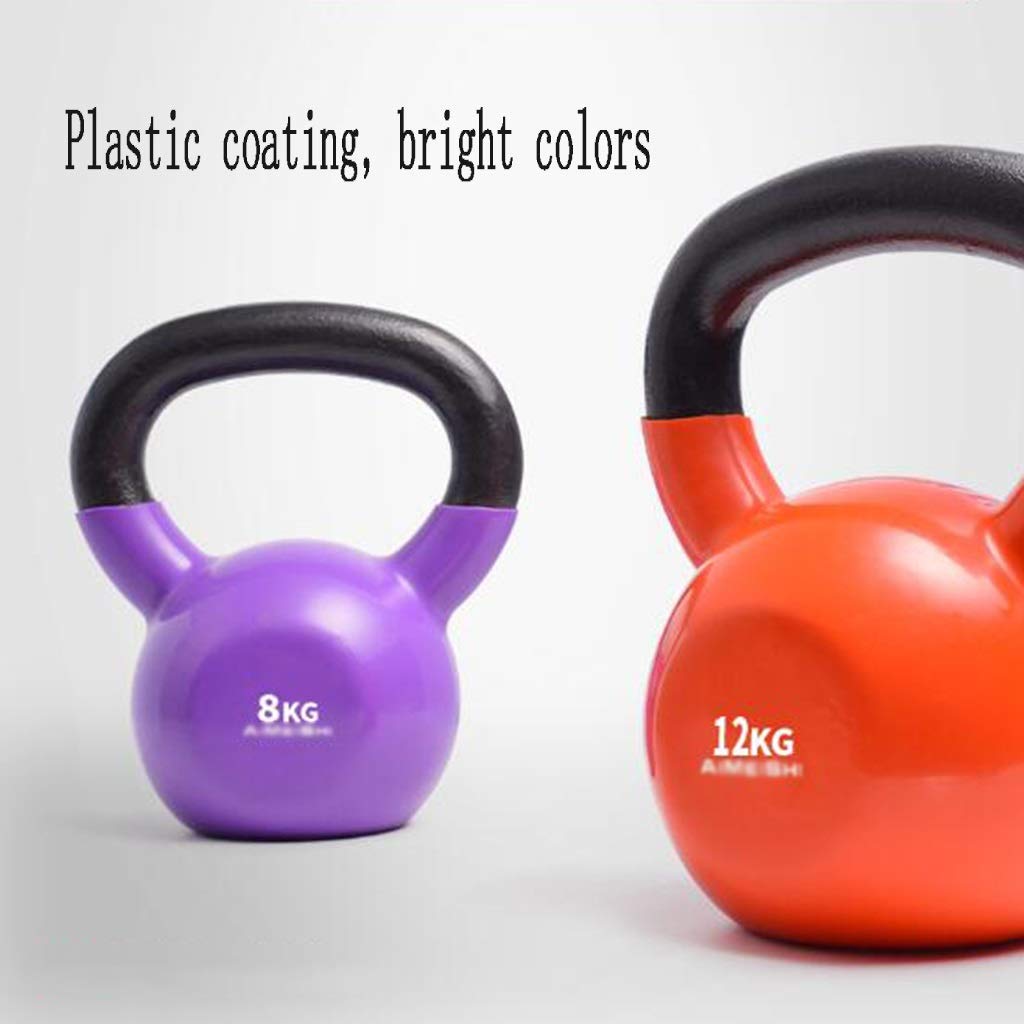 Małe hantle Kettlebells, żeliwna waga Kettlebell, kolorowe winylowe dzwonki do czajników do treningu całego ciała i treningu siłowego, hantle fitness 2 kg-28 kg (12 kg)