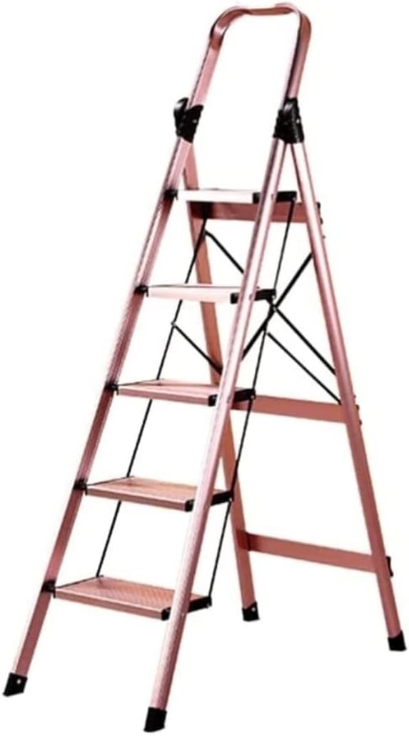 Step Ladder Folding Step Stool Extension Ladder Creative Folding Ladder Aluminum Ladders With Armrests Portable Home Daily Use Step Ladders 330lb Folding Ladder Telescoping Ladder ( Size : 5-Step Ladd