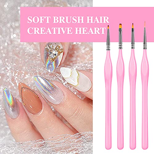 WLOT Nail Art Pinsel Set, 10PC Nageldesign Pinsel Acryl Pinsel für Nägel Kunst Pinsel für UV-Gel Salon Heimgebrauch… – Bild 3