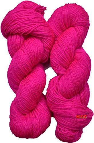 Image of M.G Enterprise Os wal Knitting Yarn 3 ply Wool, Magenta 400 GMS Best Used with Knitting Needles, Crochet Needles Wool Yarn for Knitting.-Q Art-C