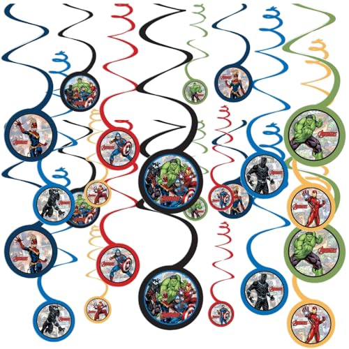 Marvel Avengers Powers Unite Spiral Decorations, 5" - 12 Count - ...