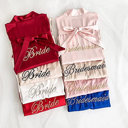 Vrouwen Bruid Bruidsmeisje Kimono Badjas Jurk Sexy Mini Slaap Nachthemd Nachtkleding Bruiloft Gewaden -a29-M - Image 7