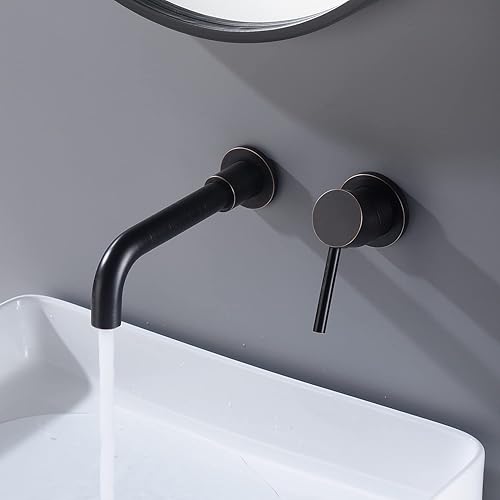 Miniatura 2 de Grifo de pared para baño ORB Bronce, boquilla giratoria de 360, latón macizo con válvula gruesa de una sola manija