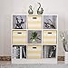 Posprica 3X Thicker Storage Bins Storage Cubes -11×11 Foldable Fabric Storage Baskets Organizer Container, Set of 4,Yellow Stripes