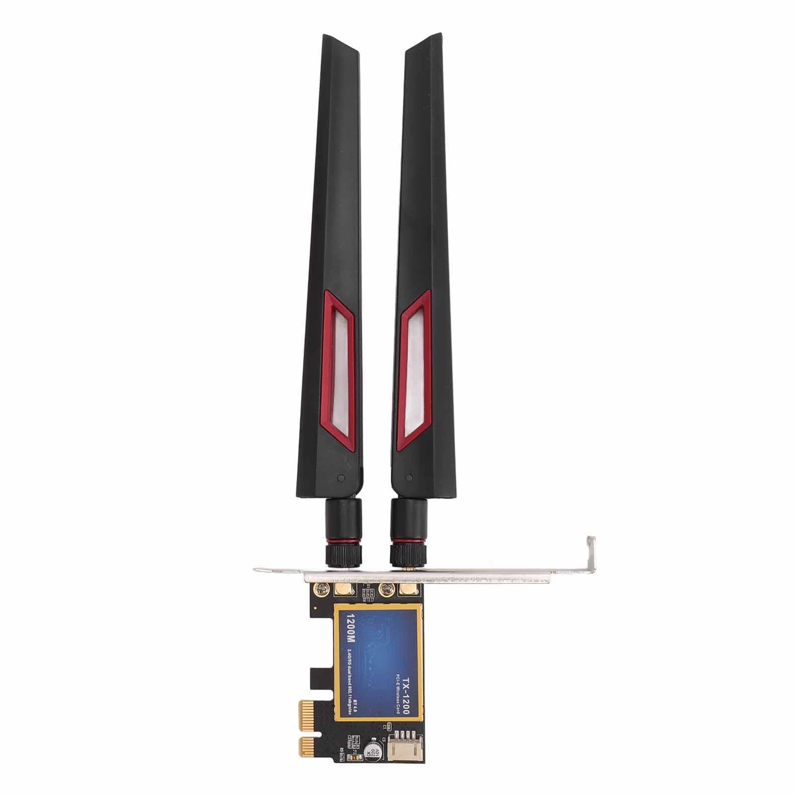 Dpofirs PCI Express X1 Scheda WiFi, Adattatore di Rete per PC a Gamma Ampia -Card 4.0 Stable 1200 Mbps 7260AC con Doppia Antenna 10DBI per Computer