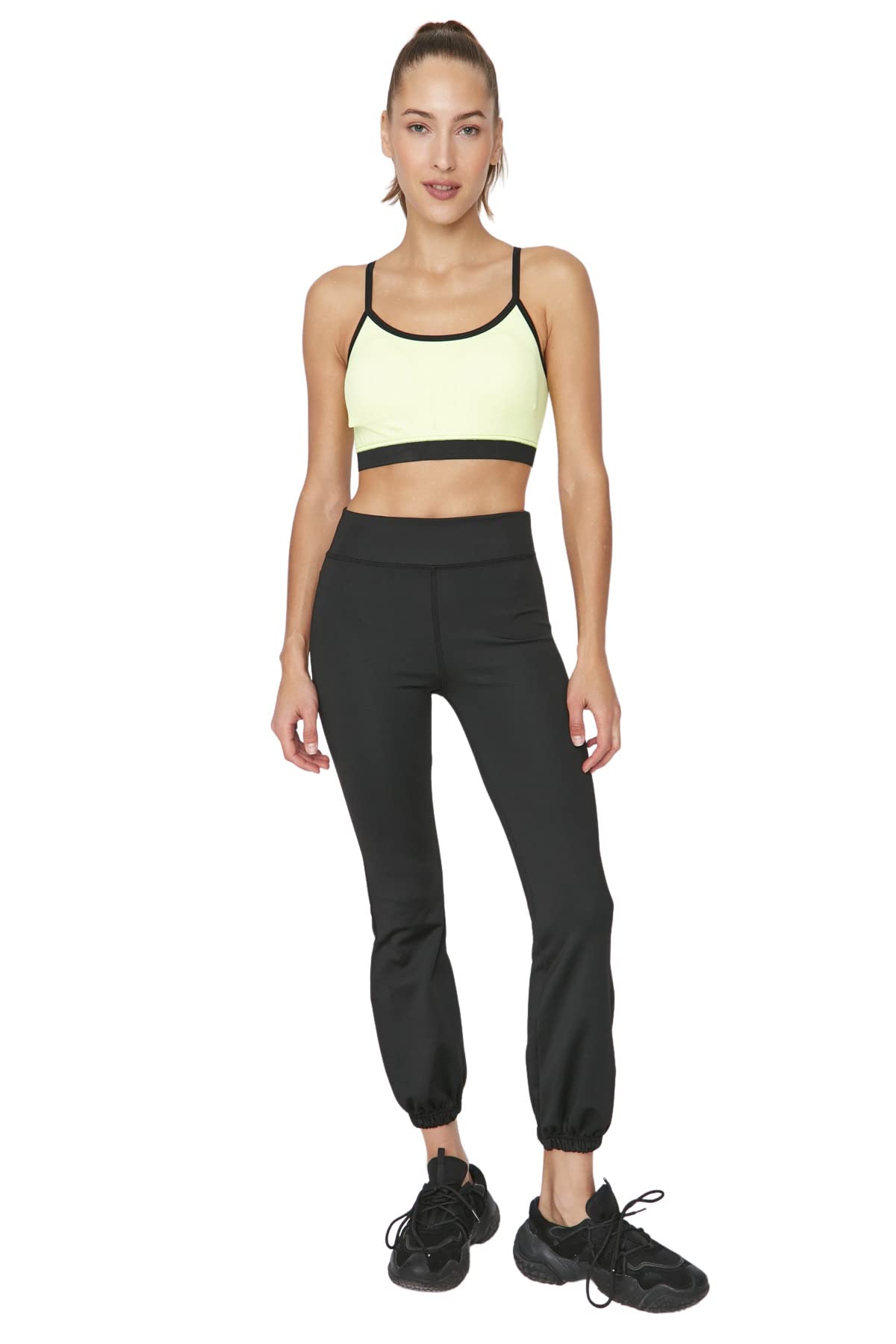 Trendyol Women Sportswear Normal Waist Elastic Cuff Jogger Tracksuit Bottoms Schwarz