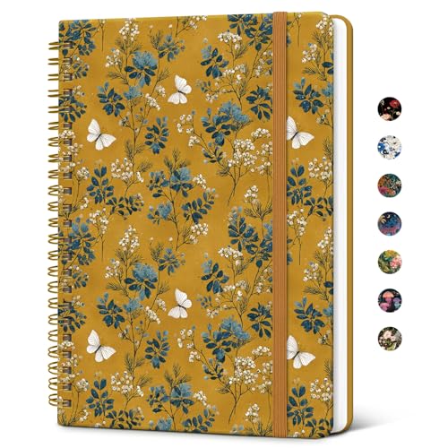 Image of Taja Spiral Lined Journal for Women, Pretty Hardcover Journal Notebook, A5