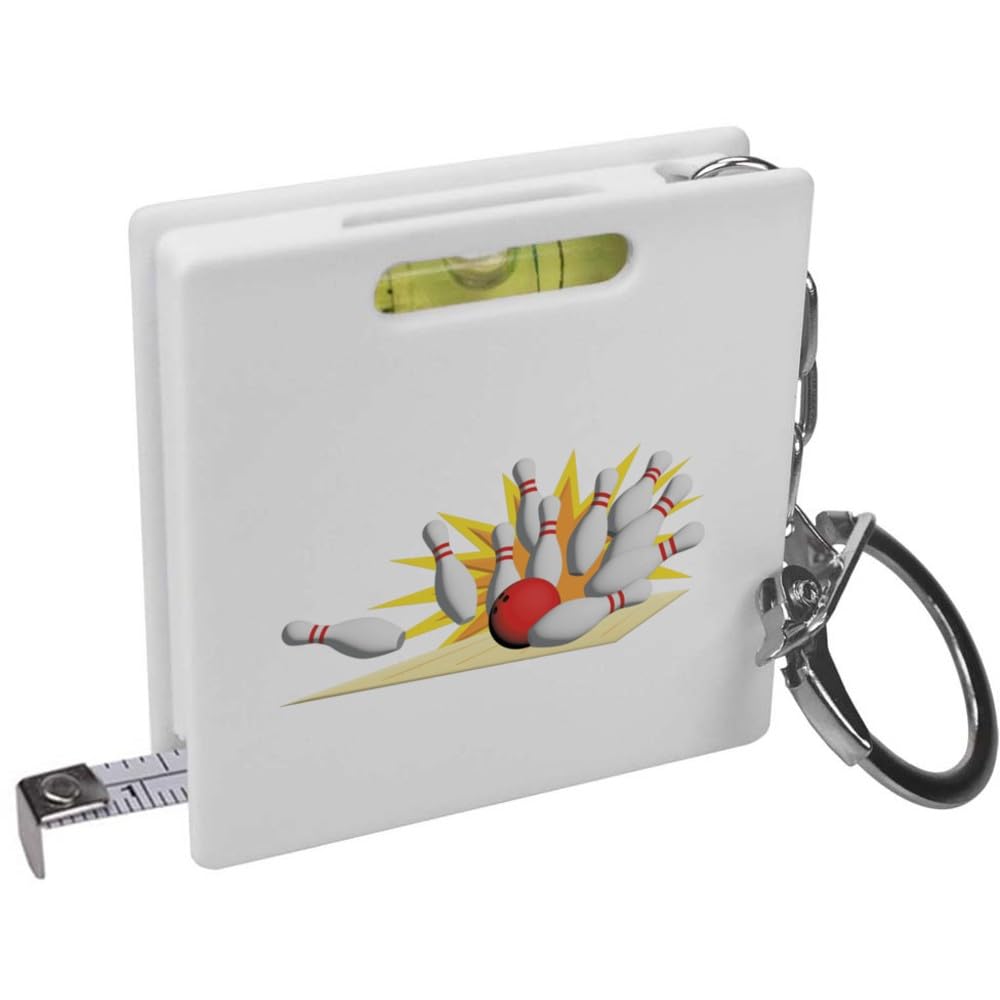 Azeeda 'Bowling Strike' Keyring Tape Measure/Spirit Level Tool (KM00031443)