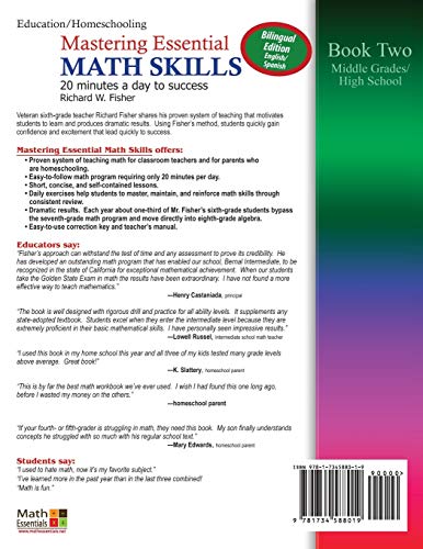 Mastering Essential Math Skills Book 2, Bilingual Edition - English/Spanish (Stepping Stones to Proficiency in Algebra - Bilingual English/Spanish) (Spanish Edition) - Image 2