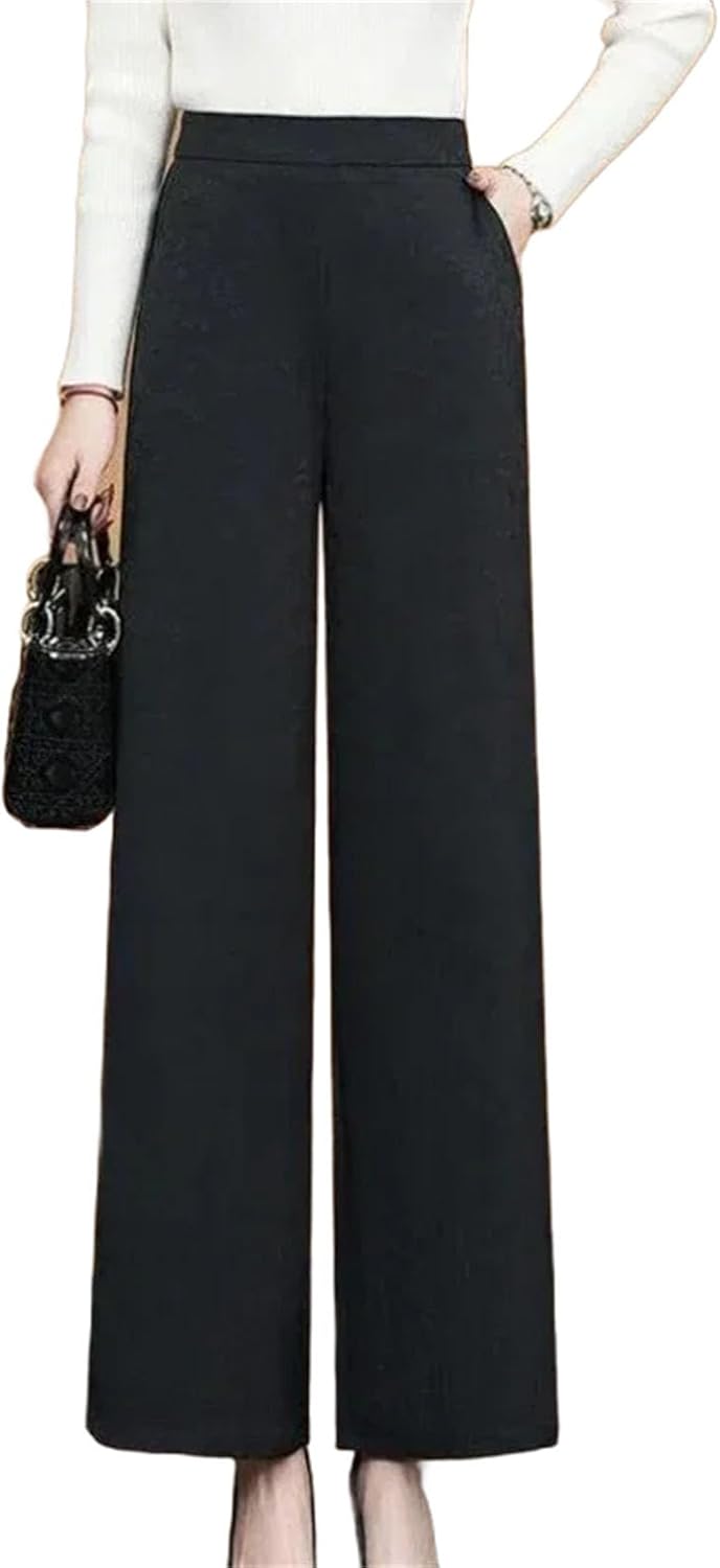 Women's Clothing Spring Solid Color High Waisted Pockets Tie Flowers Hook Flower Hollow Elastic High Waisted Pants