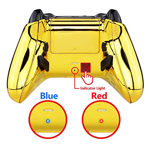 Image of eXtremeRate Chrome Gold Lofty Programable Remap & Trigger Stop Kit, Upgrade Boards & Redesigned Back Shell & Side Rails & Back Buttons & Trigger Lock for Xbox One S /X Controller Model 1708