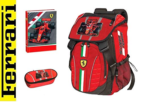 Scuola Ferrari: Mochila Escolar de Tiempo Libre Gita Fórmula 1 Caballito 2019   Estuche