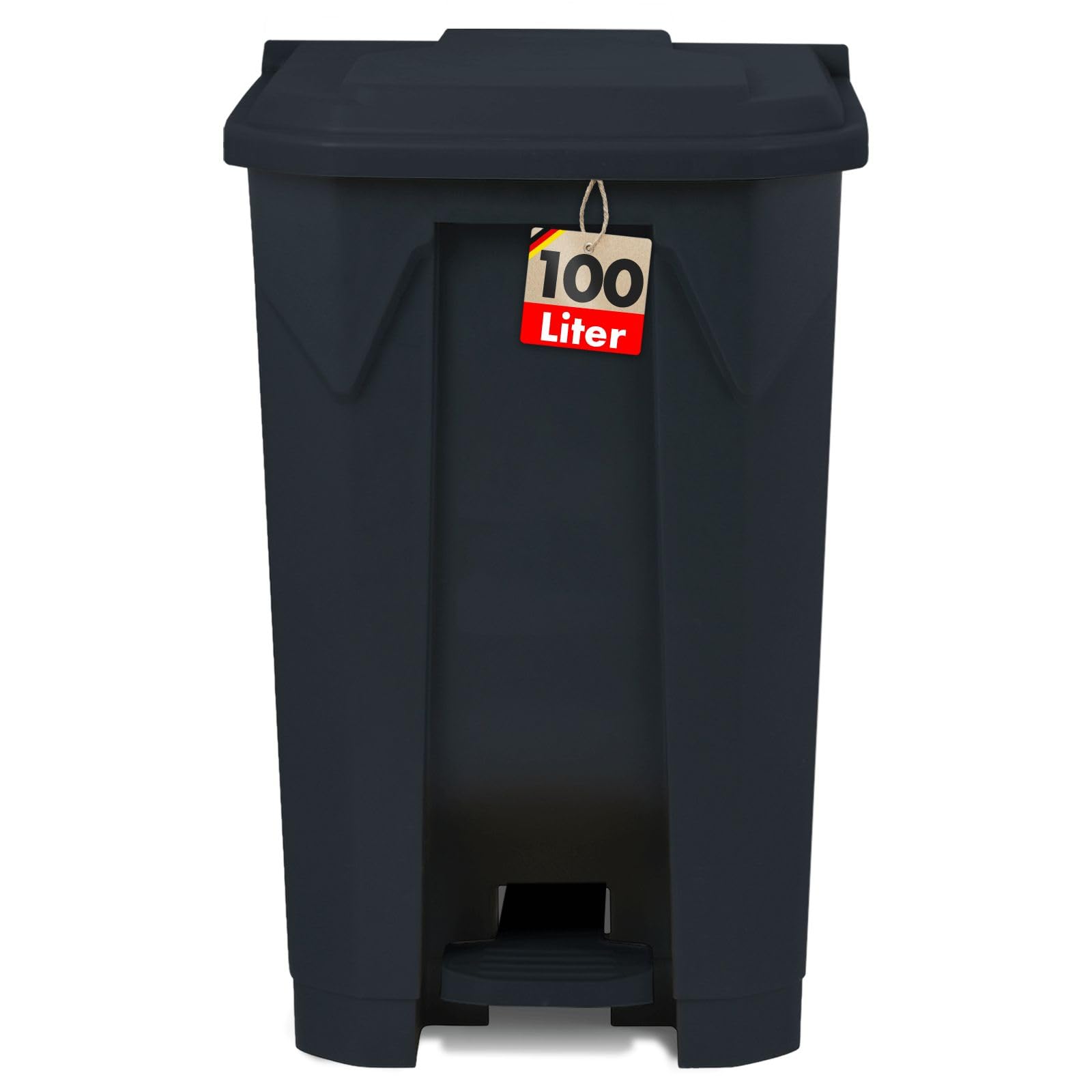 Floordirekt Pattumiera da 100 Litri. Coperchio Grigio. pattumiera per Cucina e Ufficio. Sistema di Raccolta differenziata. pattumiera a Pedale con meccanismo Step-on. Cestino della Spazzatura Olaf