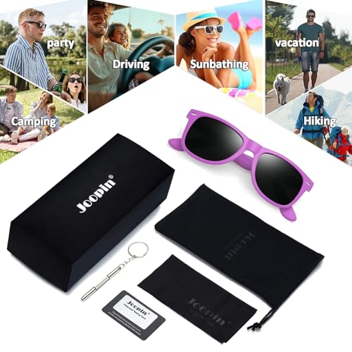 Image of Joopin Square Sunglasses Polarized UV400 Designer Sun Glasses Men Women | Oversized, Plastic Frame, Retro, Vintage, Unisex, Trendy Shades for Driving, Party, Fishing, Business, Costume