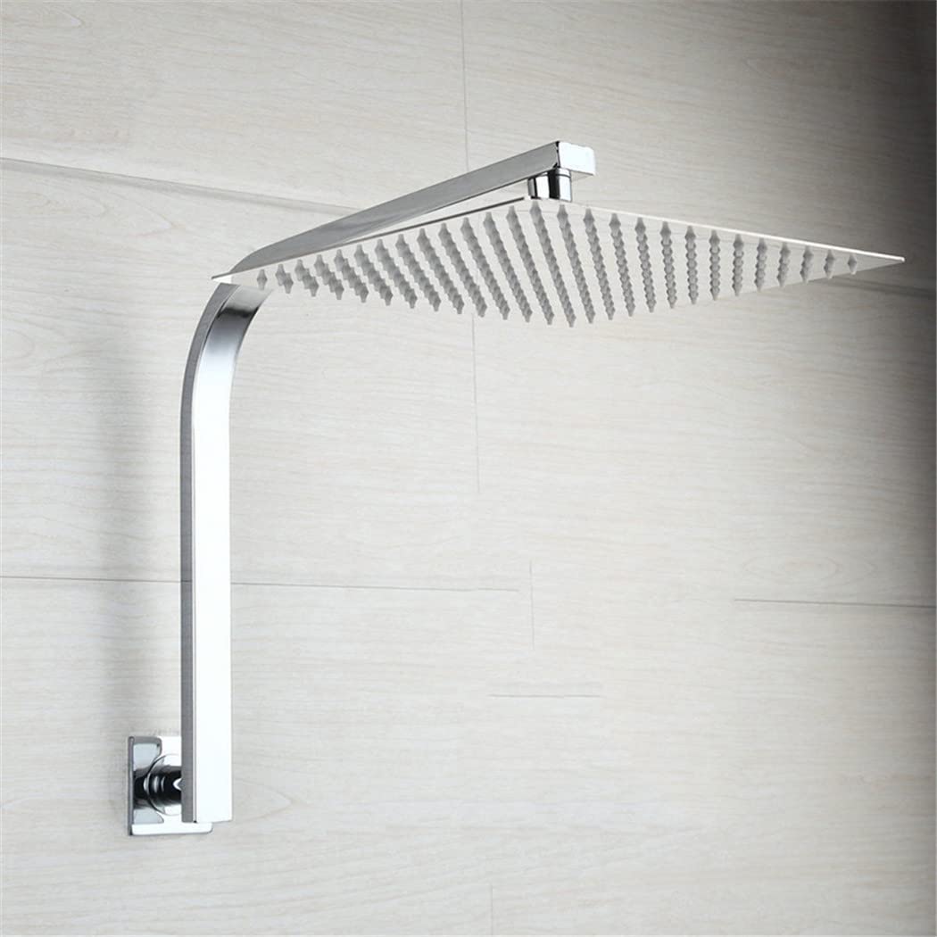 Pommeau de douche carré avec col de cygne et éclairage LED intégré