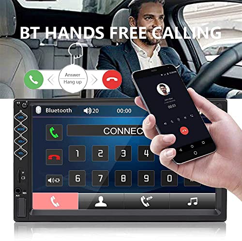 7 Inch Car Stereo Double Din Bluetooth 5.1,Car Radio Touch Screen FM Radio,Backup Camera/Support Mirror Link/Hands Free Calling,Steering Wheel Remote(SWC)/MP3/MP4/MP5 Subwoofer Player/2 Din Car Audio - Image 2