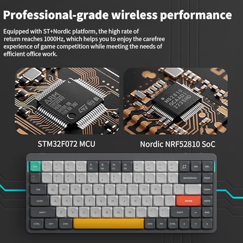 nuphy Air75 V2 Portable 75% Mechanical Keyboard,Wireless Keyboard,Supports Bluetooth/2.4G/USB-C RGB Gaming Keyboards,Compatible with Windows/Mac OS/Linux Systems Grey-Gateron Brown Switch - Image 6