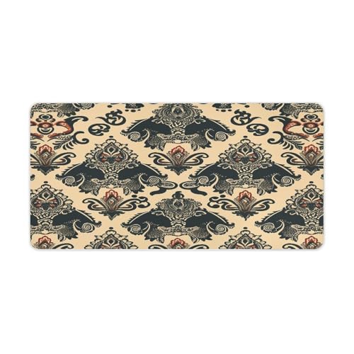 Asian Elephants Desk Mat Non-Slip Large Mouse Pad