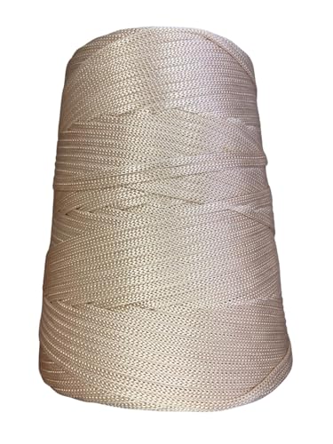 Fio Náutico Cordão 5mm: 500g – Ideal para Crochê, Tricô, Macramê e Artesanato – 100% Polipropileno – Bastos e Bazani (Bege)