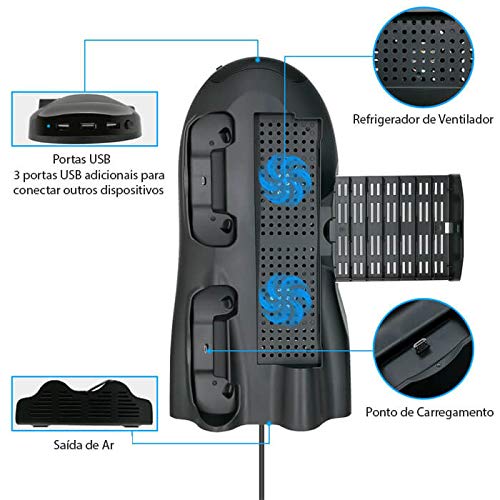 Multifuncional Suporte Cooler Carregador HuB Usb Stand Para Xbox One X KJH-XBOXONEX-01