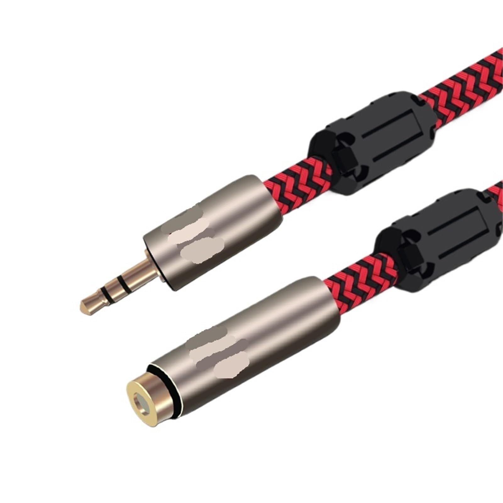 Cable minijack 3.5 mm de cobre OFC con diseño recto rojo de 2 metros libre de interferencias