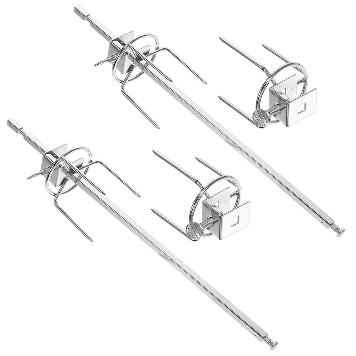 Beaupretty Set 2 Forchette per Pollo Arrosto in Acciaio Inossidabile Rotazione per Forno Elettrico, Facili da Pulire e Riscaldamento Uniforme per Grigliate e Arrosti in Cucina