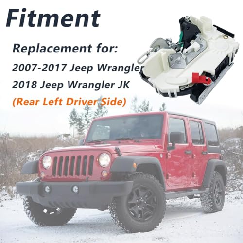 Image of Door Lock Actuator Compatible with 2007-2017 Wrangler, 2018 Wrangler JK Rear Left Driver Side