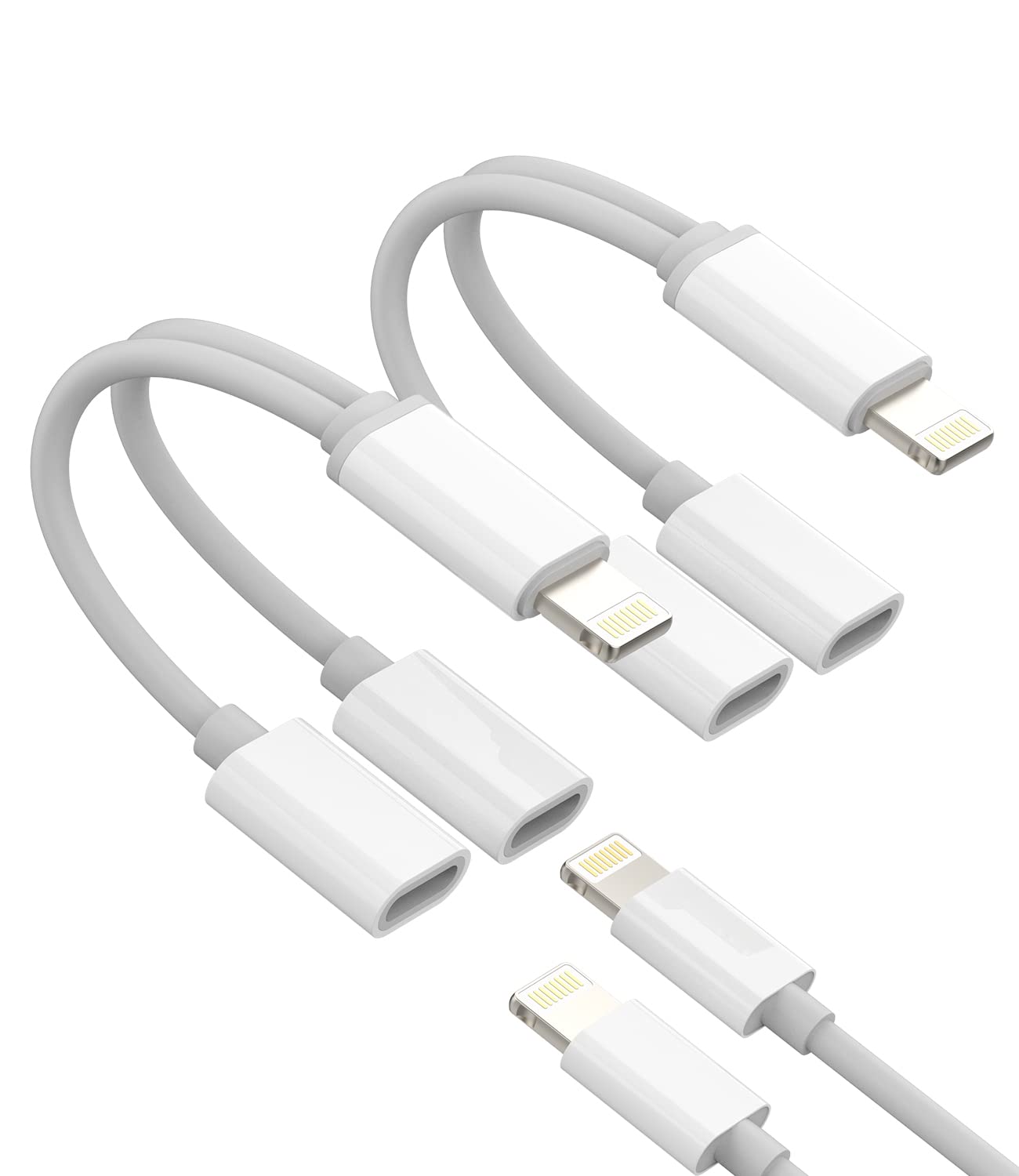 iPhone Headphone Adapter(2Pack)dual Lightning Splitter Dongle Audio Charging Jack 2 in 1 Adaptador Para Charger Aux Cable Connector MFI Certified for 14 13 12 11 Pro Max 7 8 Plus X Xs Xr Se Ipad