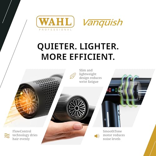 image for Wahl Professional Vanquish Hair Dryer, Controlled Airflow, SmoothTone 