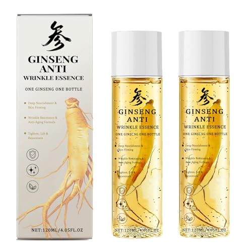 Ginseng Essence Anti-Wrinkle Serum – Hydrating & Firming Face Oil with Ginseng Root Extract – Korean Herbal Ginseng Supplement for Smoother Skin
