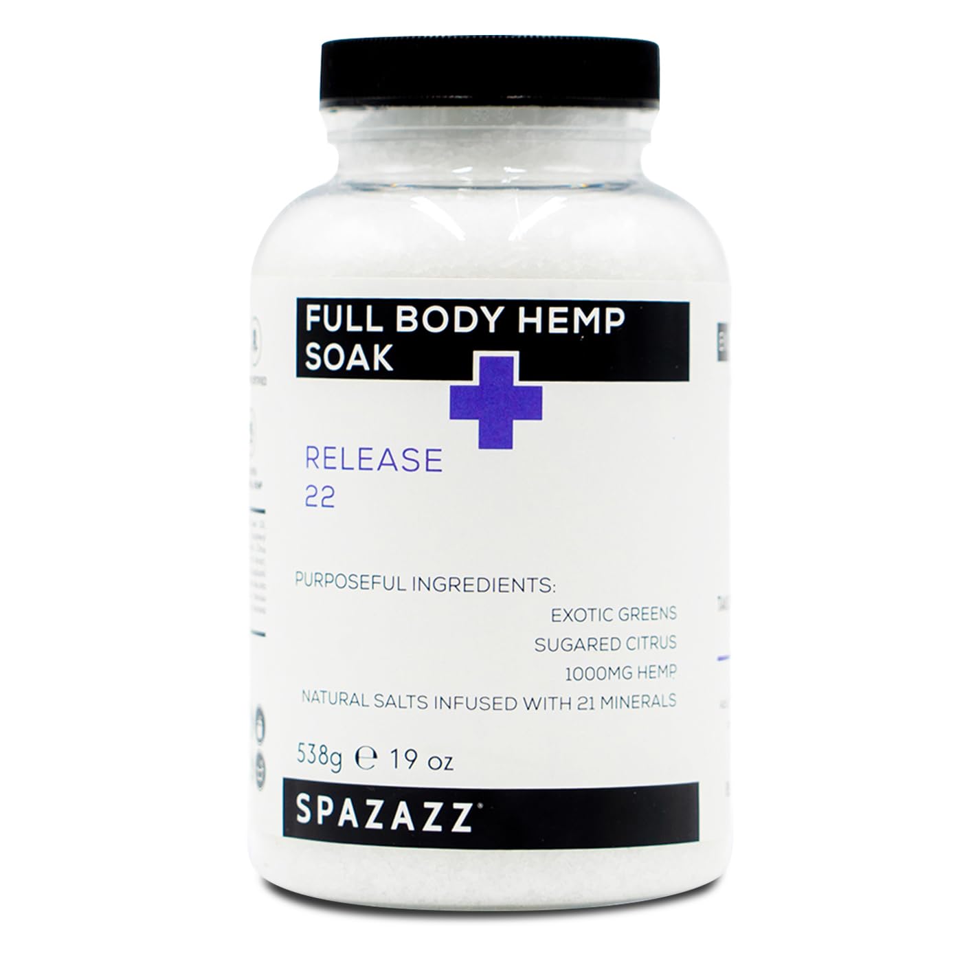 Spazazz Full Body Hemp Soak – 1000mg Hemp – Spa Hot Tub & Bath Aromatherapy Bath Salt Crystals – 538g/19oz (Release 22) Spazazz Full Body Hemp Soak – 1000mg Hemp – Spa Hot Tub & Bath Aromatherapy Bath Salt Crystals – 538g/19oz (Release 22)