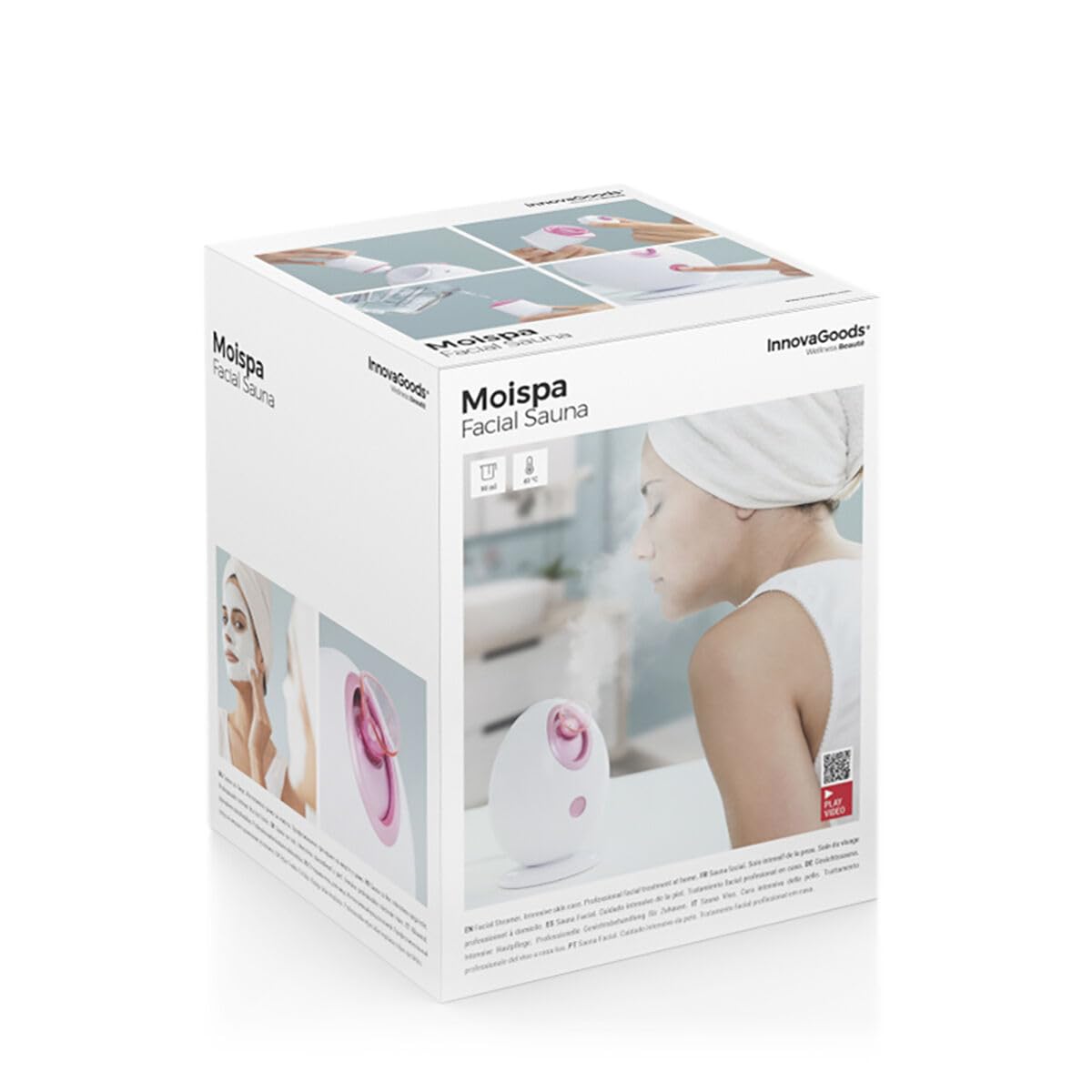 InnovaGoods Rice Joyfresh Elektrische Gesichtssauna, Reinigungsgel für das Gesicht, 200 ml und feuchtigkeitsspendendes Gesichtswasser, Peeling, 150 ml