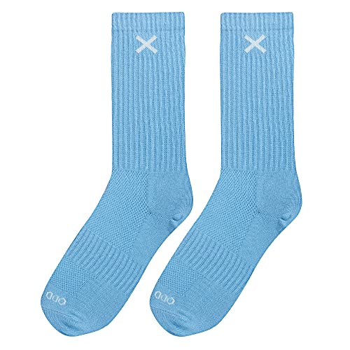 Image of Odd Sox - Basix Heather Athletic Crew Socks - Knit Cotton Cushioned Breathable Arch Support - Unisex Sizing