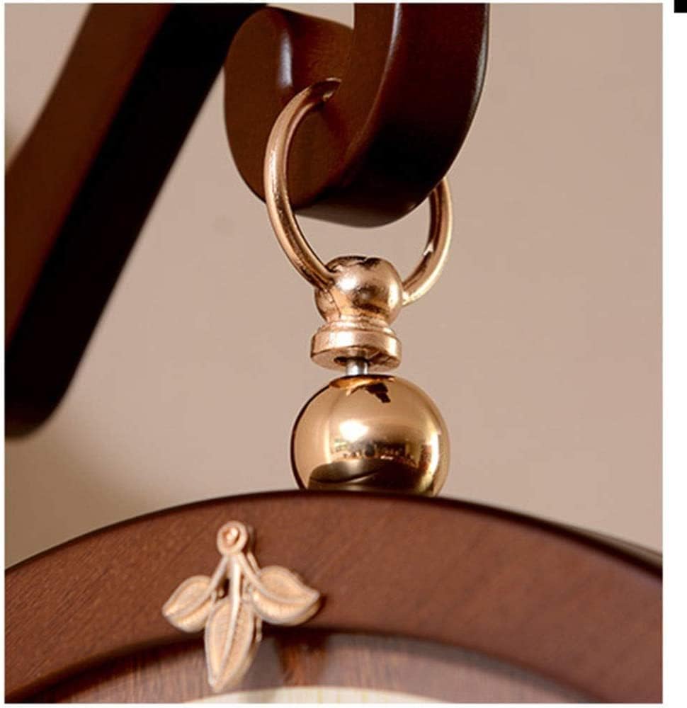 Wall Clock Atmospheric Mute Double-Sided Wood Wall Clock Minimalist Living Room Study Chinese Household Wooden Clocks 36CM * 40CM (Color : Red) (Color : White)