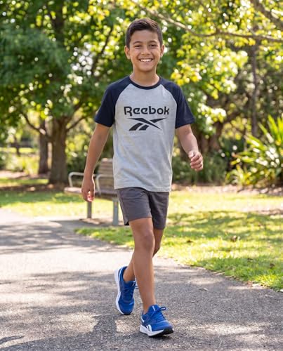 Image of Reebok 2 Pack: Boys Short Sleeve Raglan Cotton Crew Neck T Shirt Athletic Baseball Tee Tops Kids Teens Youth (6-18)