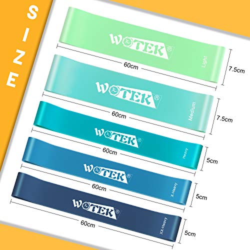 WOTEK Resistance Loop Bands Set with Widen and Thicken, Exercise Bands for Working Out, Physical Therapy, Home Fitness, Strength Workout Bands for Legs and Butt.