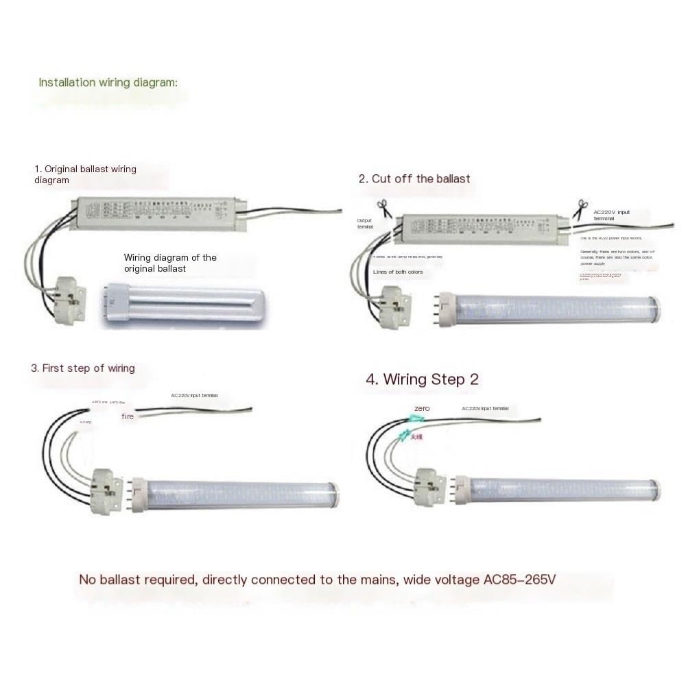 HHF lampy domowe, Opakowanie 10 sztuk, wtyczka do świetlówki LED 2G11 AC85-265V 8W/10W/15W/18W/20W/22W, podwójna świetlówka typu H(4000K(White),410mm 15W)