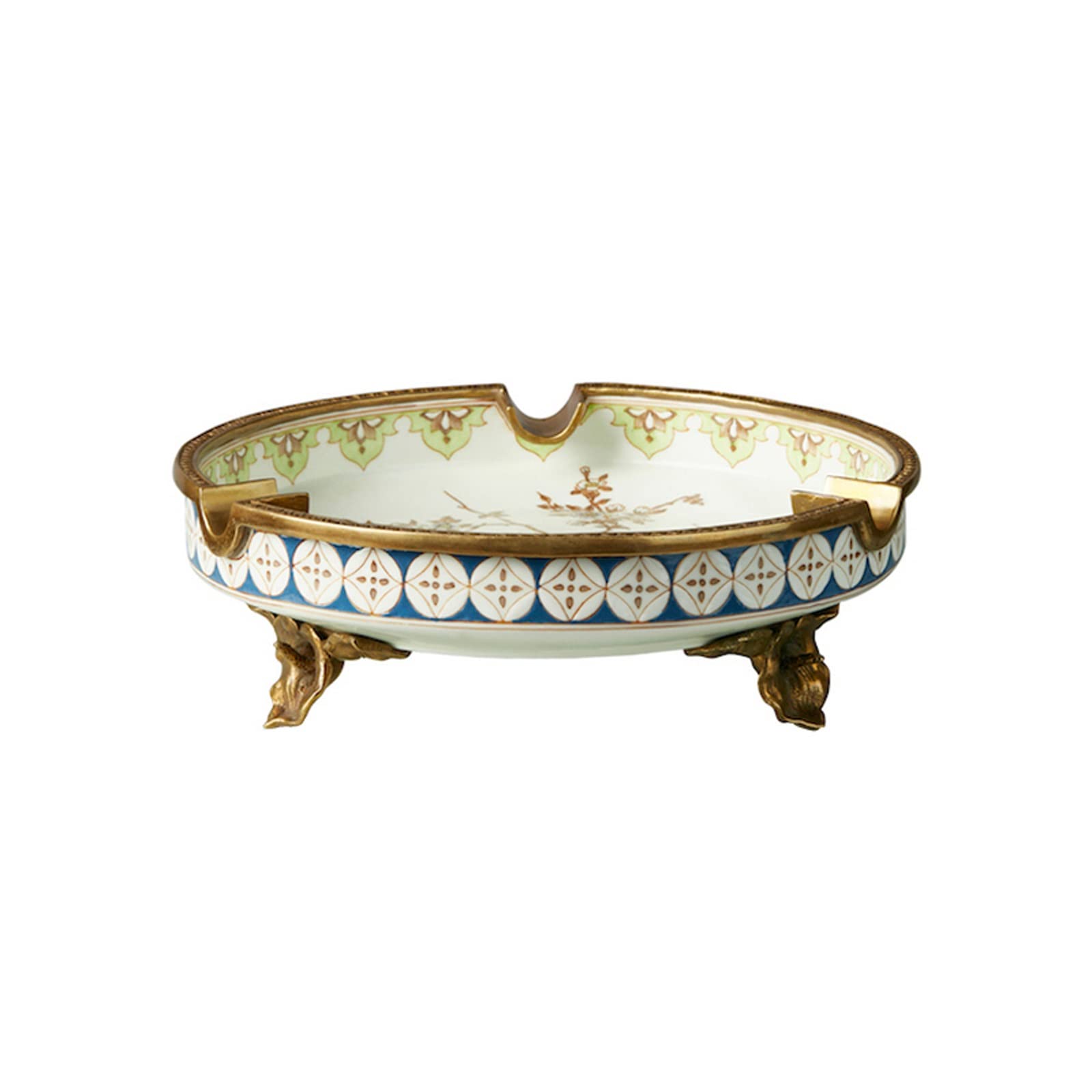 ROHCGHC ashtray, Retro Cigar Ashtray Big High-end Brass Ceramic Ash Holder for Smokers, Desktop Smoking Tray
