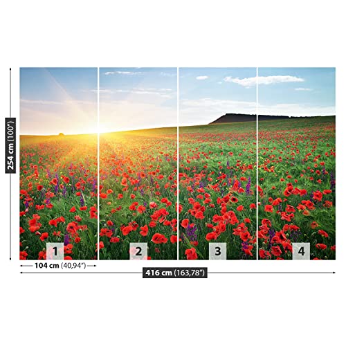 Papier Peint Décoration Murale Tulup Coquelicot Haute Définition - 6