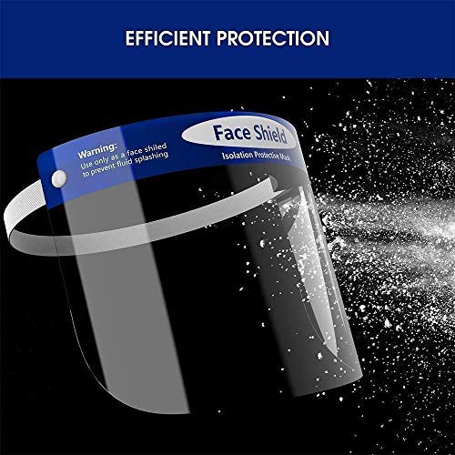 All-Round Protection Cap with Clear Wide Visor Spitting Anti-Fog Lens, Lightweight Transparent Shield with Adjustable Elastic Band for Men Women 2 Pack