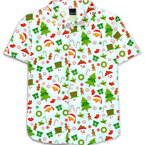 Image of Remimi Unisex Kids Halloween Shirt Boys Pumpkin Ghost Shirts Hawaii Button Up Tops 5-14 Years